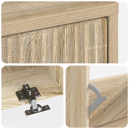 Schoenenkast ARNHEM 78 x 24 x 103 cm Bewerkt hout Sonoma Eiken