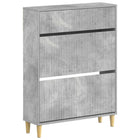 Schoenenkast 78x24x103 cm bewerkt hout betongrijs