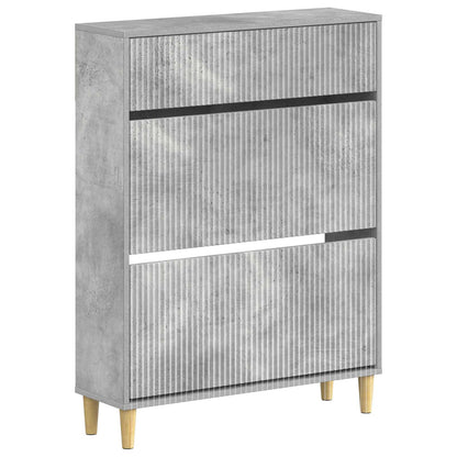 Schoenenkast ARNHEM 78 x 24 x 103 cm Bewerkt hout Betongrijs