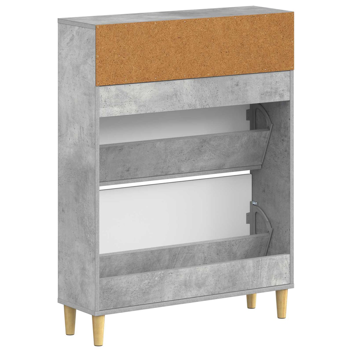 Schoenenkast ARNHEM 78 x 24 x 103 cm Bewerkt hout Betongrijs