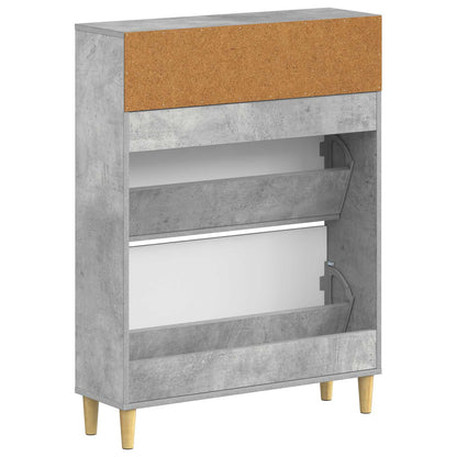 Schoenenkast ARNHEM 78 x 24 x 103 cm Bewerkt hout Betongrijs