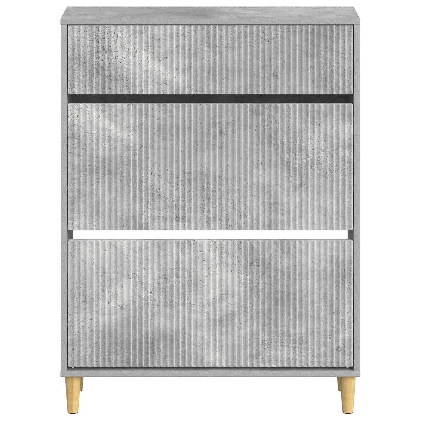 Schoenenkast ARNHEM 78 x 24 x 103 cm Bewerkt hout Betongrijs