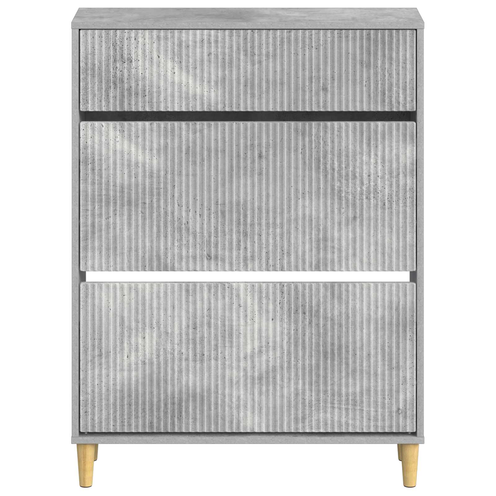 Schoenenkast ARNHEM 78 x 24 x 103 cm Bewerkt hout Betongrijs