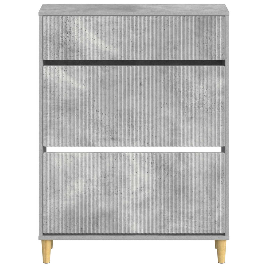 Schoenenkast ARNHEM 78 x 24 x 103 cm Bewerkt hout Betongrijs