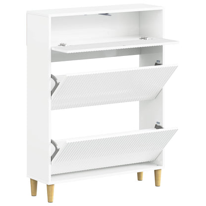 Schoenenkast ARNHEM 78 x 24 x 103 cm Bewerkt hout Hoogglans Wit