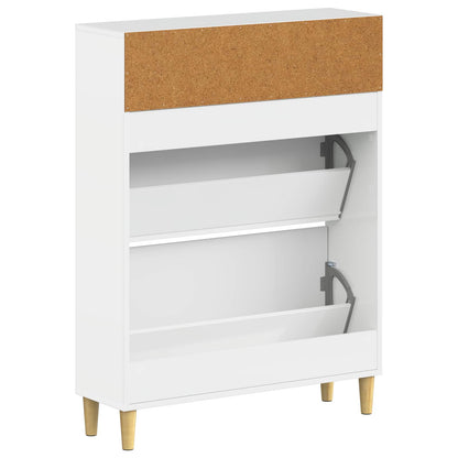 Schoenenkast ARNHEM 78 x 24 x 103 cm Bewerkt hout Hoogglans Wit