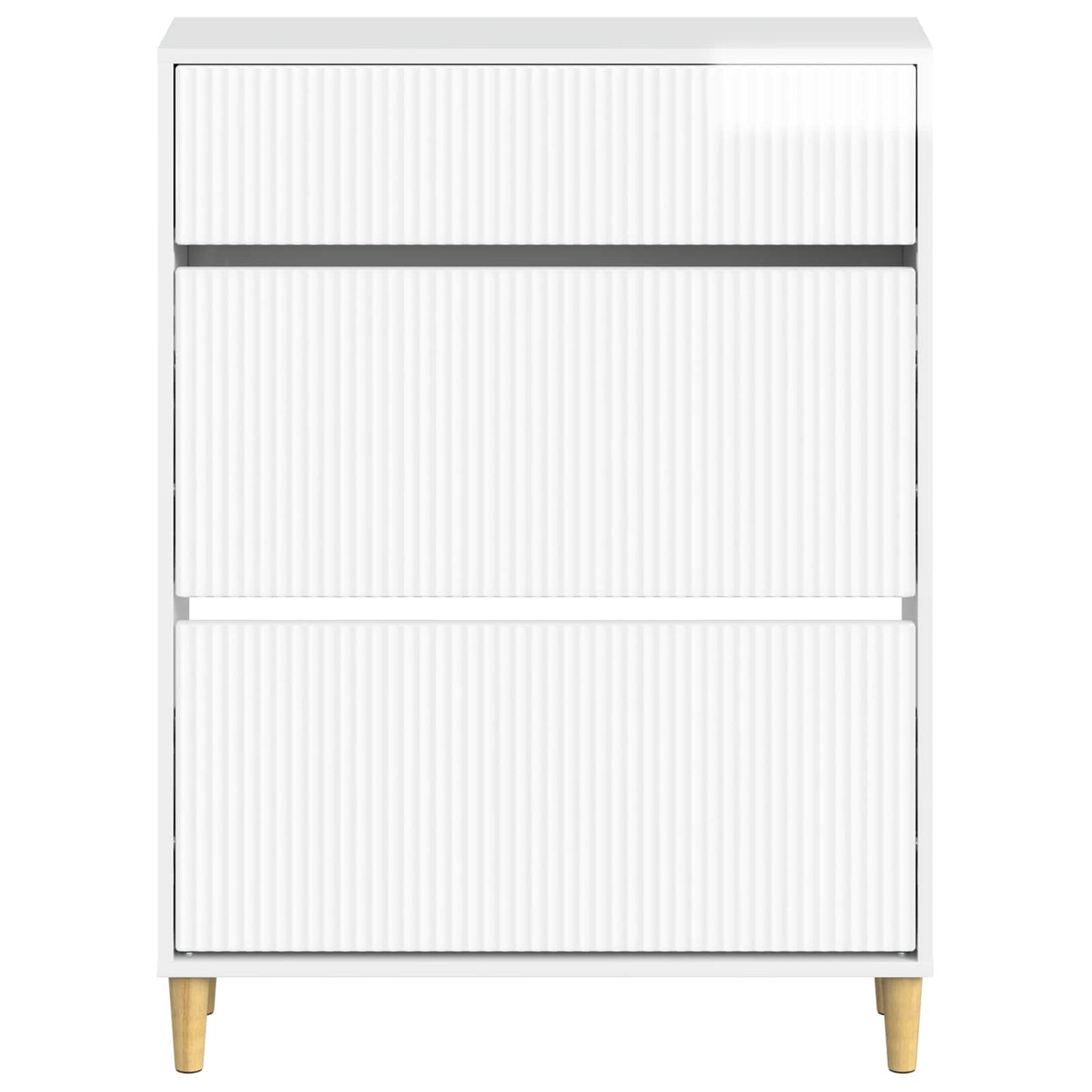 Schoenenkast ARNHEM 78 x 24 x 103 cm Bewerkt hout Hoogglans Wit