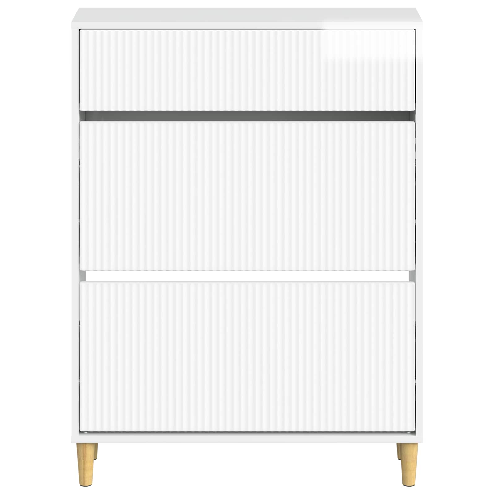 Schoenenkast ARNHEM 78 x 24 x 103 cm Bewerkt hout Hoogglans Wit