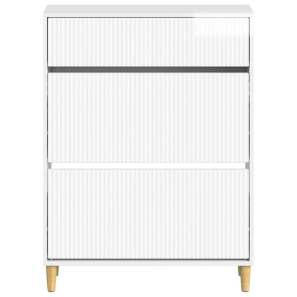 Schoenenkast ARNHEM 78 x 24 x 103 cm Bewerkt hout Hoogglans Wit