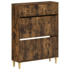 Schoenenkast ARNHEM 78 x 24 x 103 cm Bewerkt hout Gerookt eiken