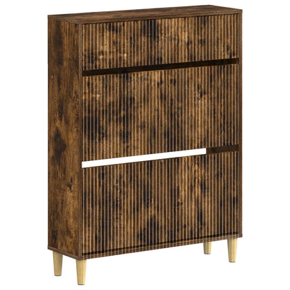 Schoenenkast ARNHEM 78 x 24 x 103 cm Bewerkt hout Gerookt eiken