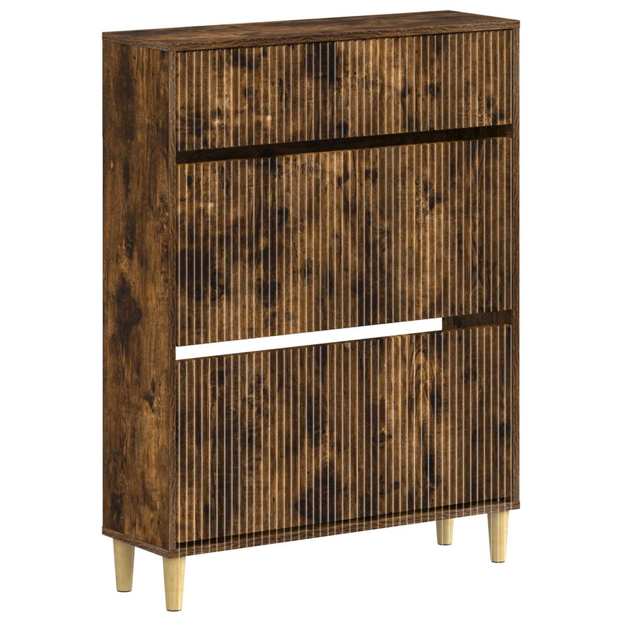 Schoenenkast ARNHEM 78 x 24 x 103 cm Bewerkt hout Gerookt eiken