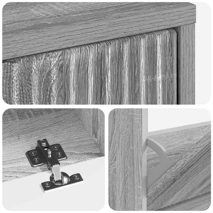 Schoenenkast ARNHEM 78 x 24 x 103 cm Bewerkt hout Grijs Sonoma