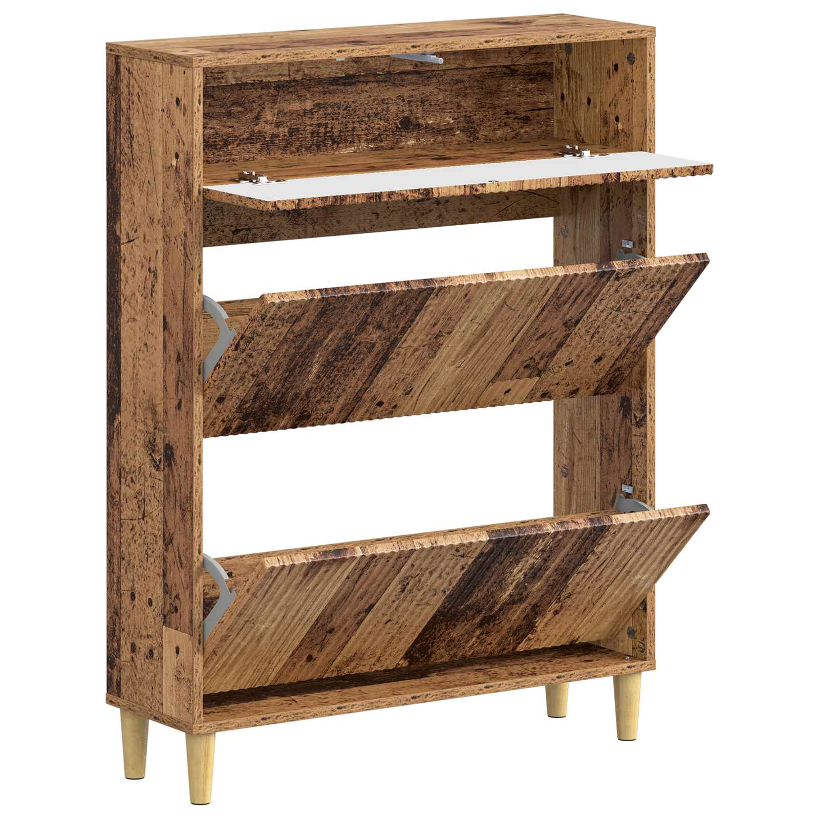 Schoenenkast ARNHEM 78 x 24 x 103 cm Bewerkt hout Oud hout