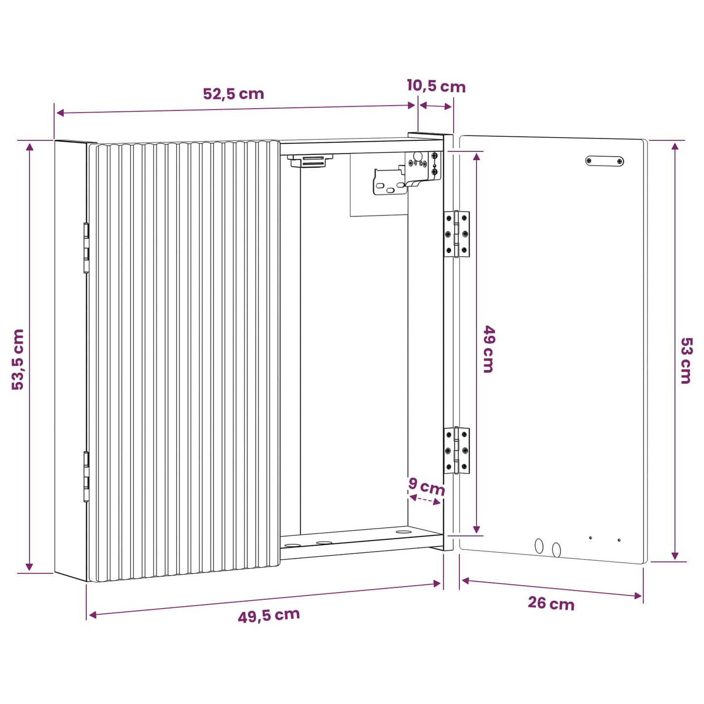 Dartbord Kabinet ARNHEM Wit 52,5 x 10,5 x 53,5 cm Bewerkt hout
