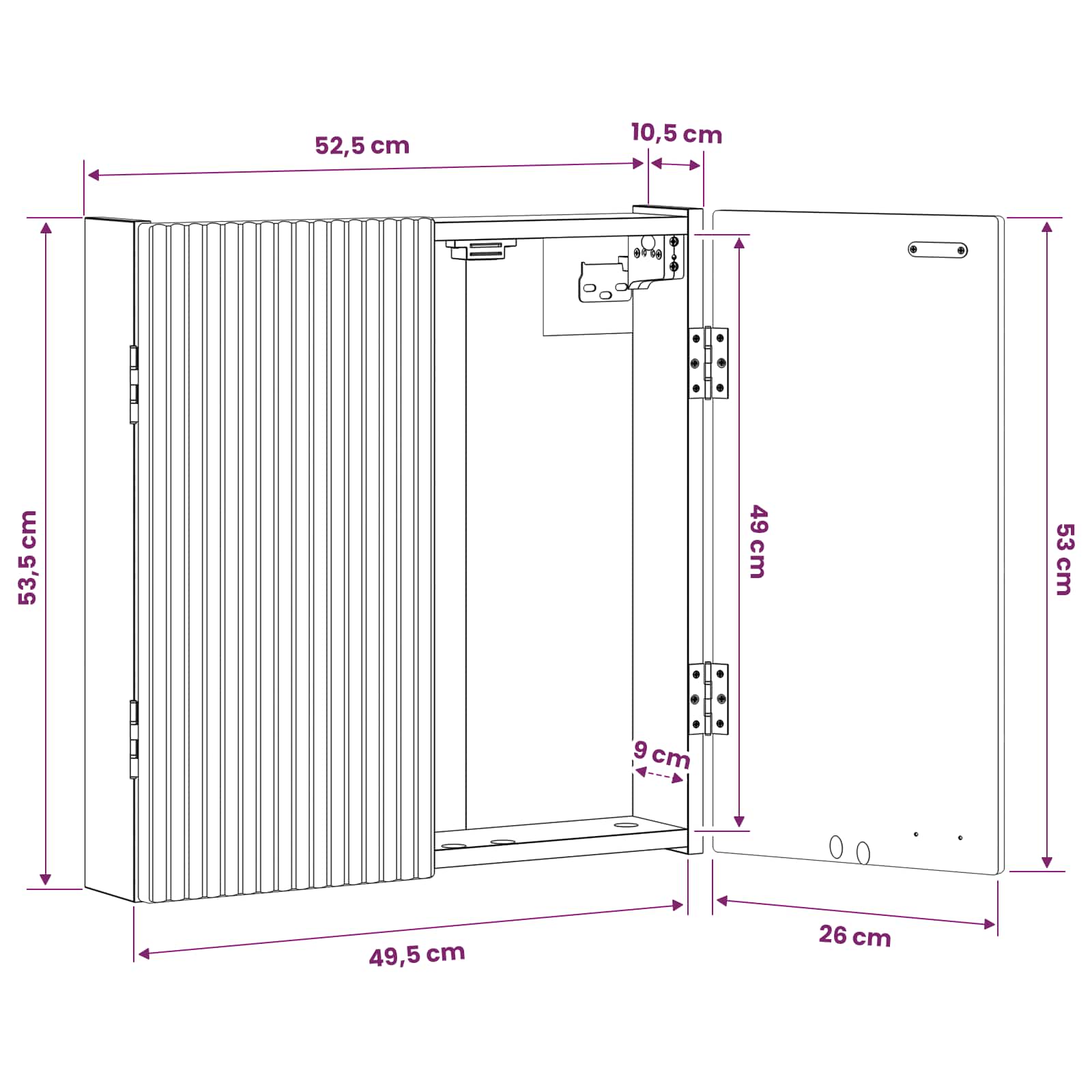 Dartbord Kabinet ARNHEM Betongrijs 52,5 x 10,5 x 53,5 cm