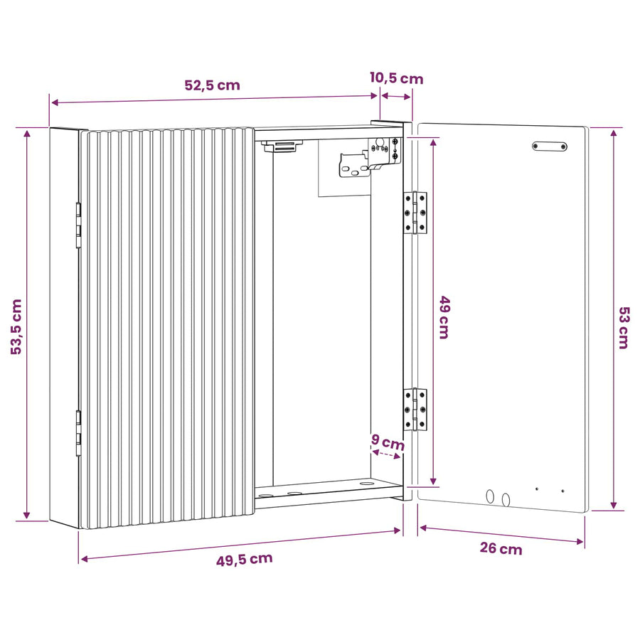 Dartbord Kabinet ARNHEM Artisanaal eiken 52,5 x 10,5 x 53,5 cm