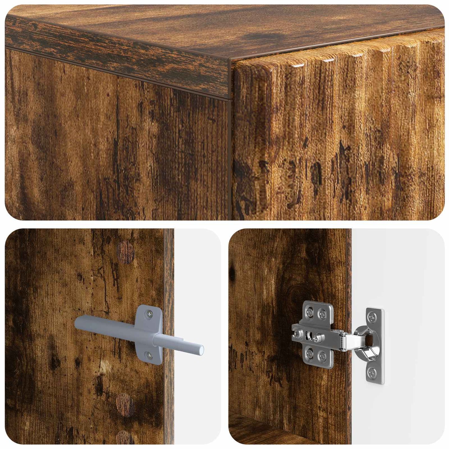 Tv-meubel Gerookt eiken Bewerkt hout