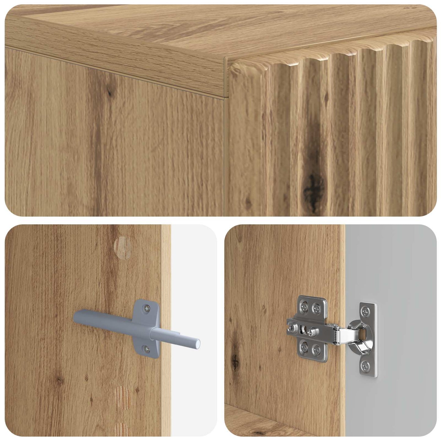 Tv-meubel Artisanaal eiken Bewerkt hout