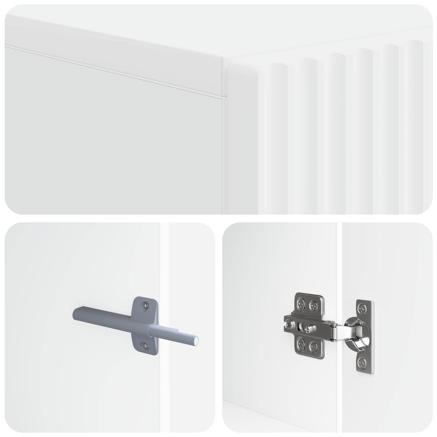 LED tv-meubel Wit Bewerkt hout