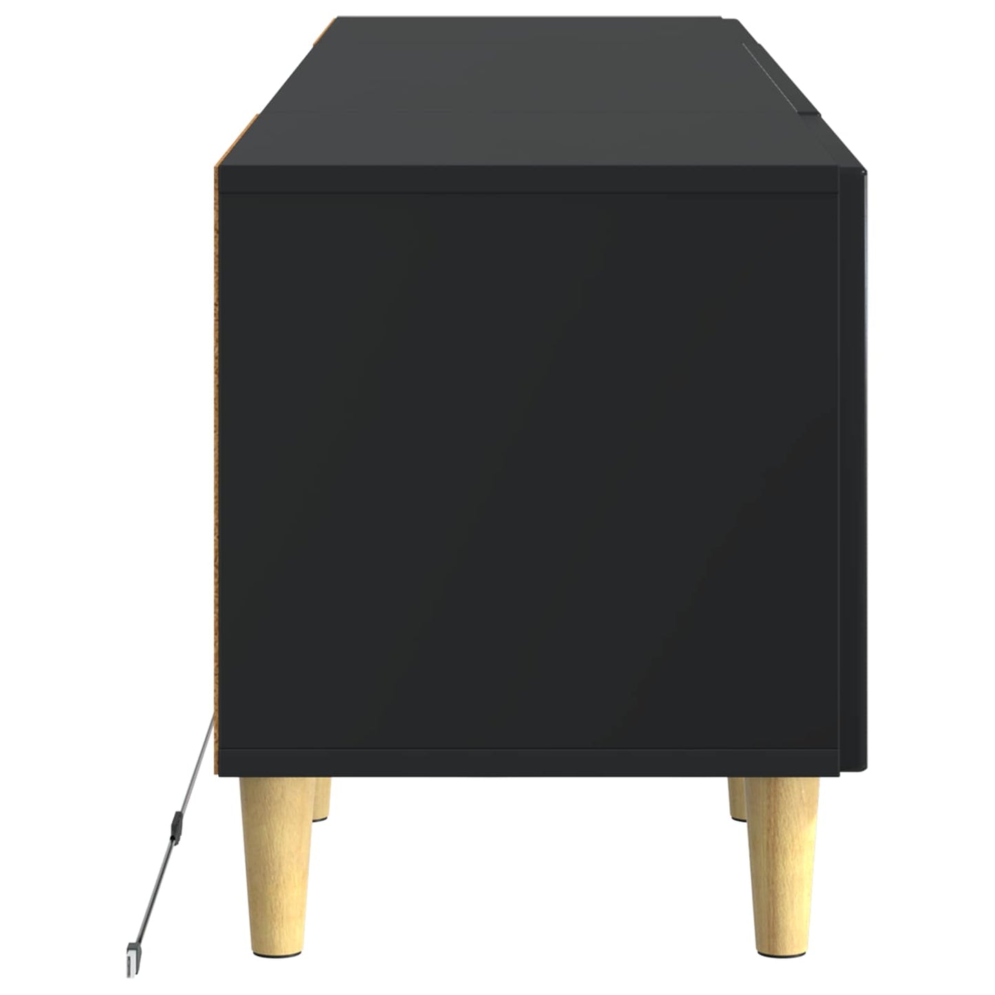 LED tv-meubel Zwart Bewerkt hout