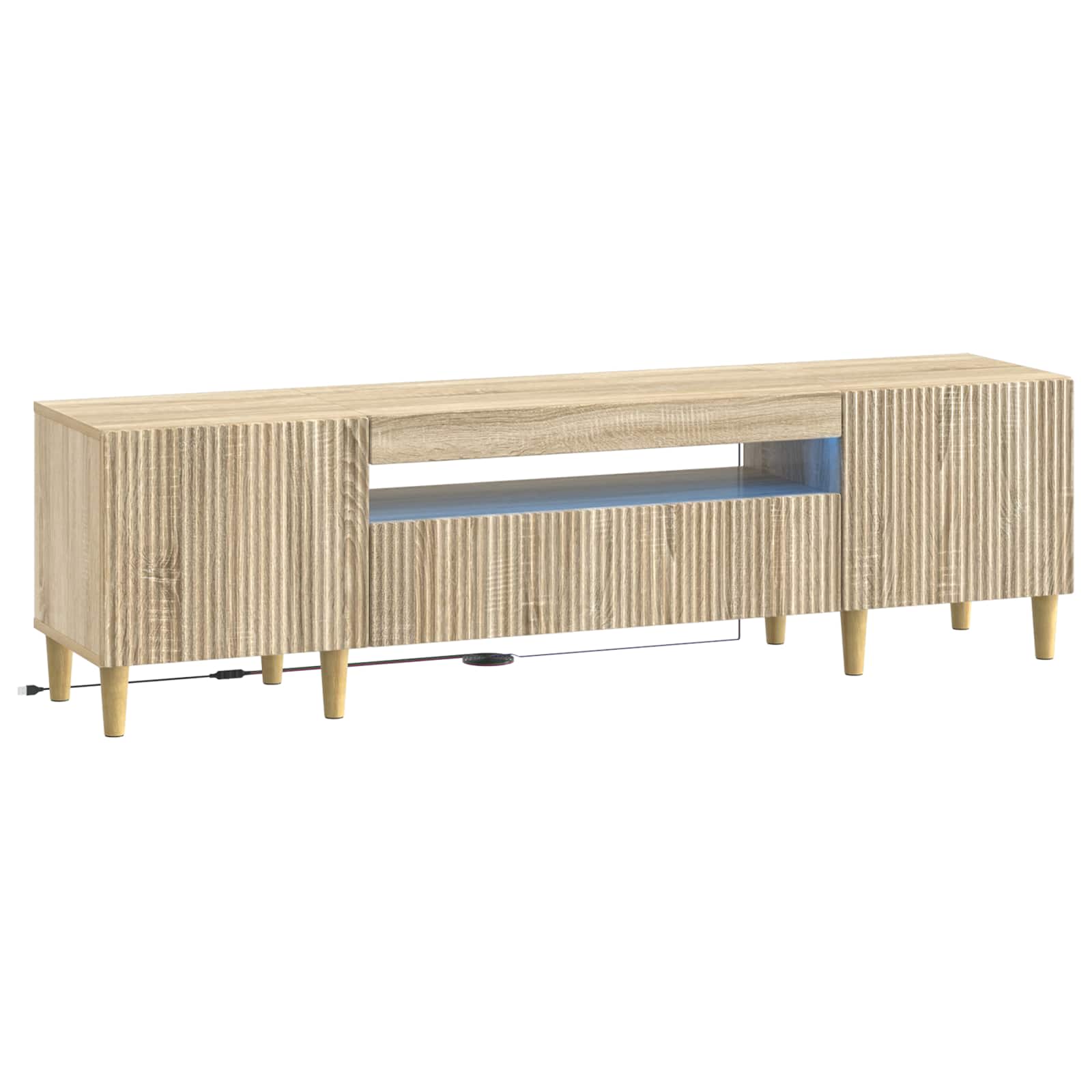LED tv-meubel Sonoma Eiken Bewerkt hout