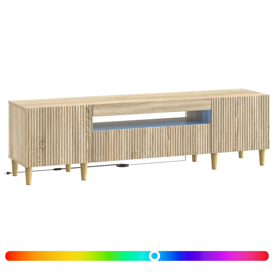 LED tv-meubel Sonoma Eiken Bewerkt hout