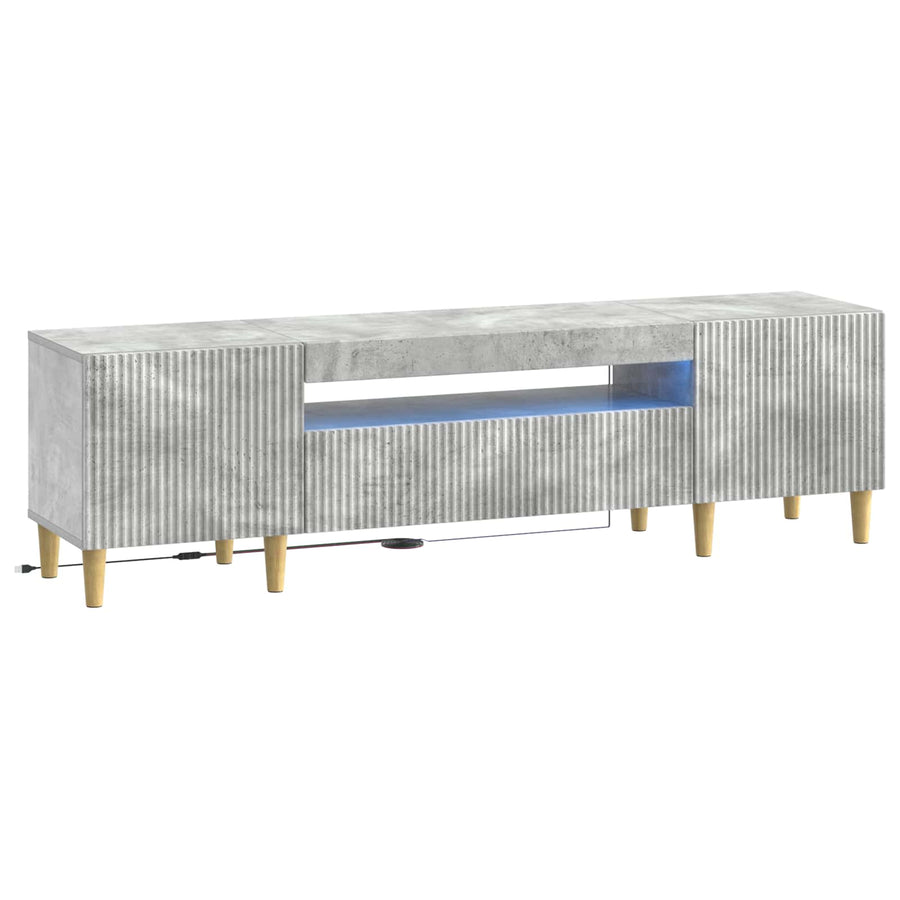 LED tv-meubel Betongrijs Bewerkt hout