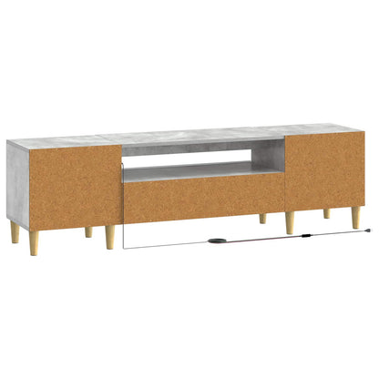 LED tv-meubel Betongrijs Bewerkt hout