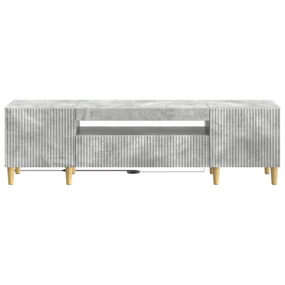 LED tv-meubel Betongrijs Bewerkt hout