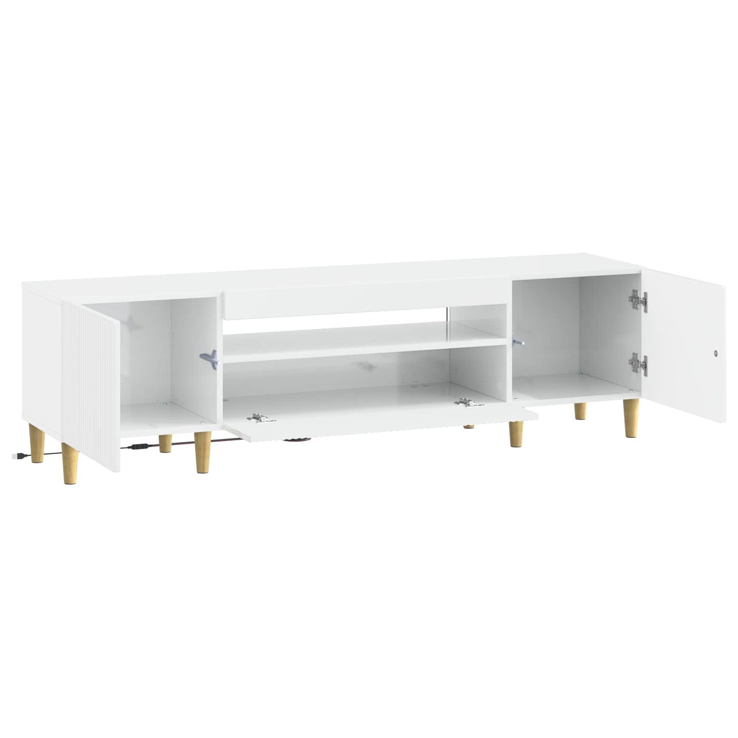 LED tv-meubel Hoogglans Wit Bewerkt hout
