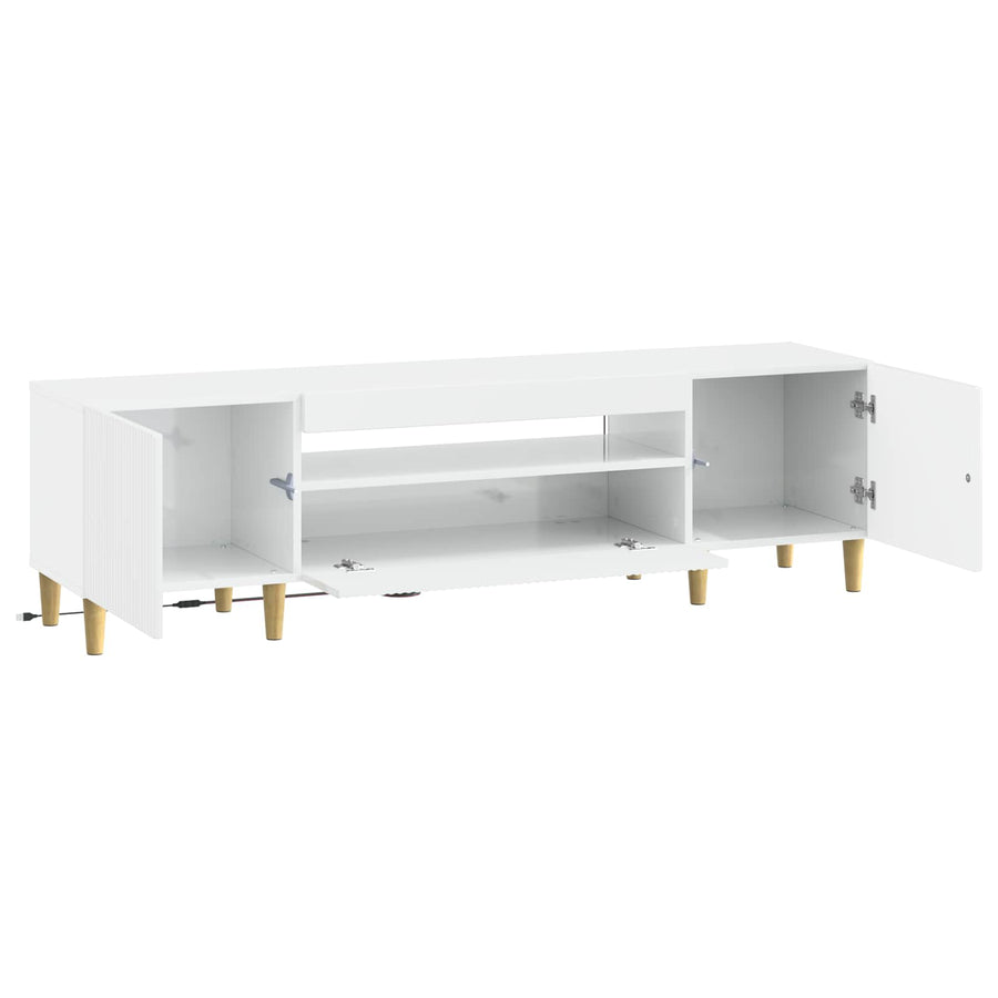 LED tv-meubel Hoogglans Wit Bewerkt hout