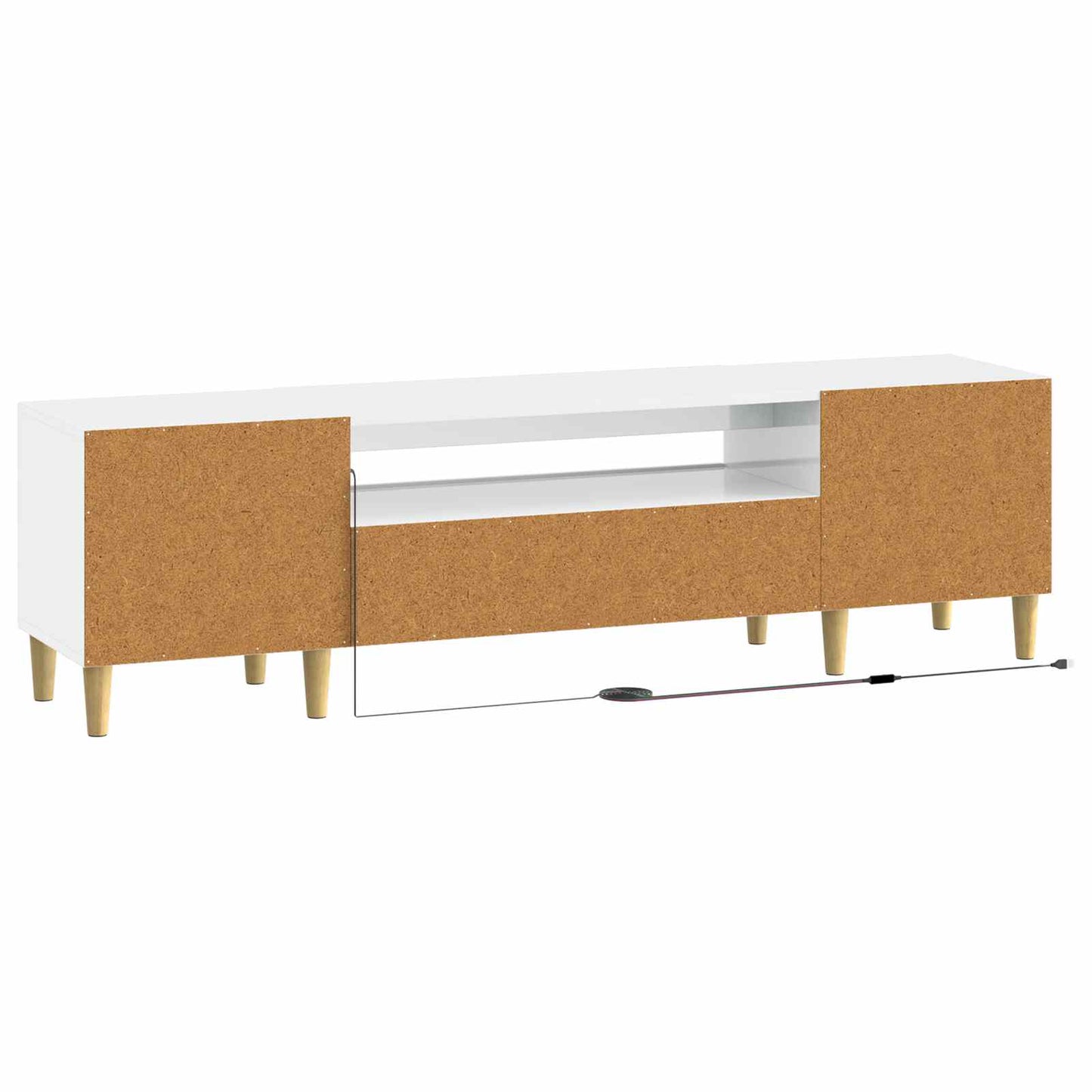 LED tv-meubel Hoogglans Wit Bewerkt hout