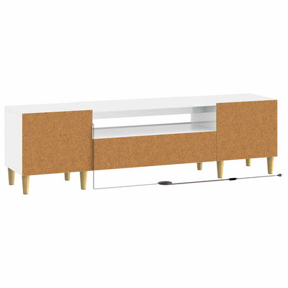 LED tv-meubel Hoogglans Wit Bewerkt hout