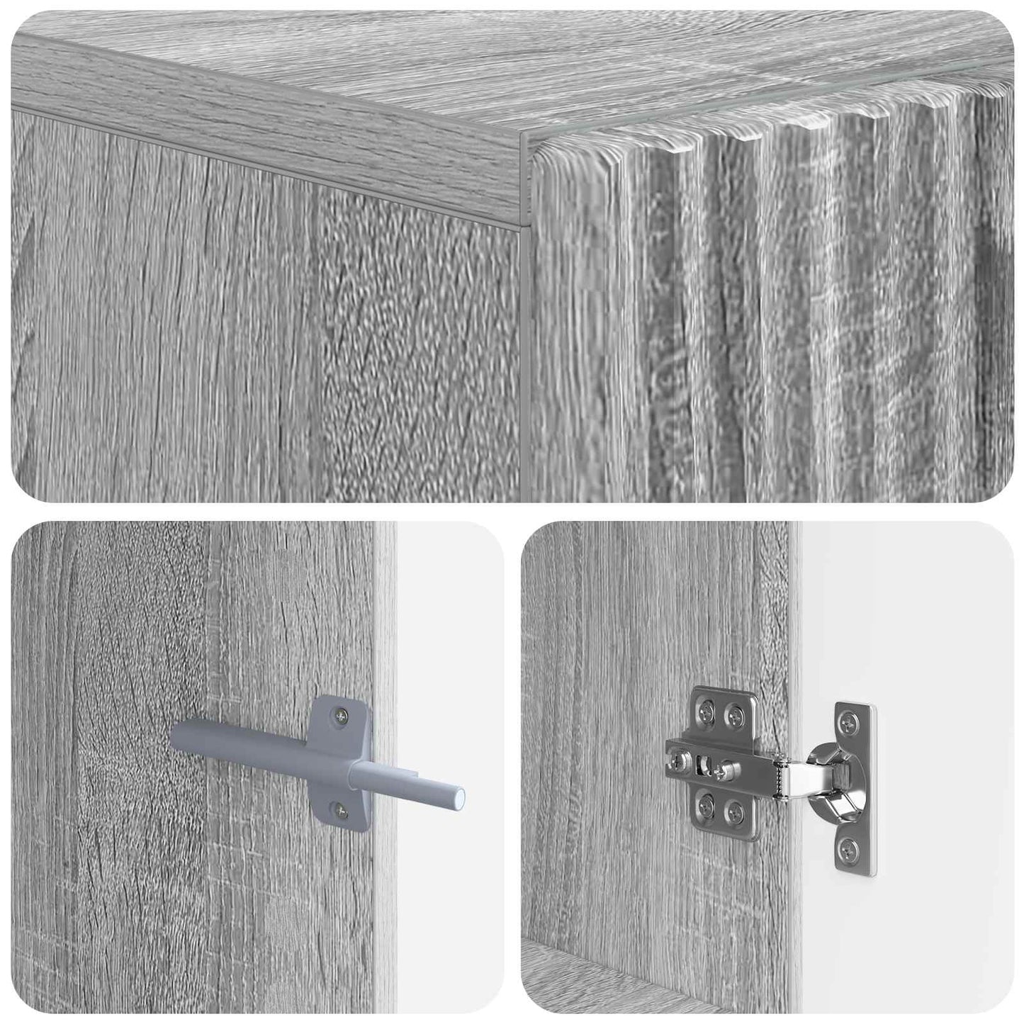 LED tv-meubel Grijs Sonoma Bewerkt hout