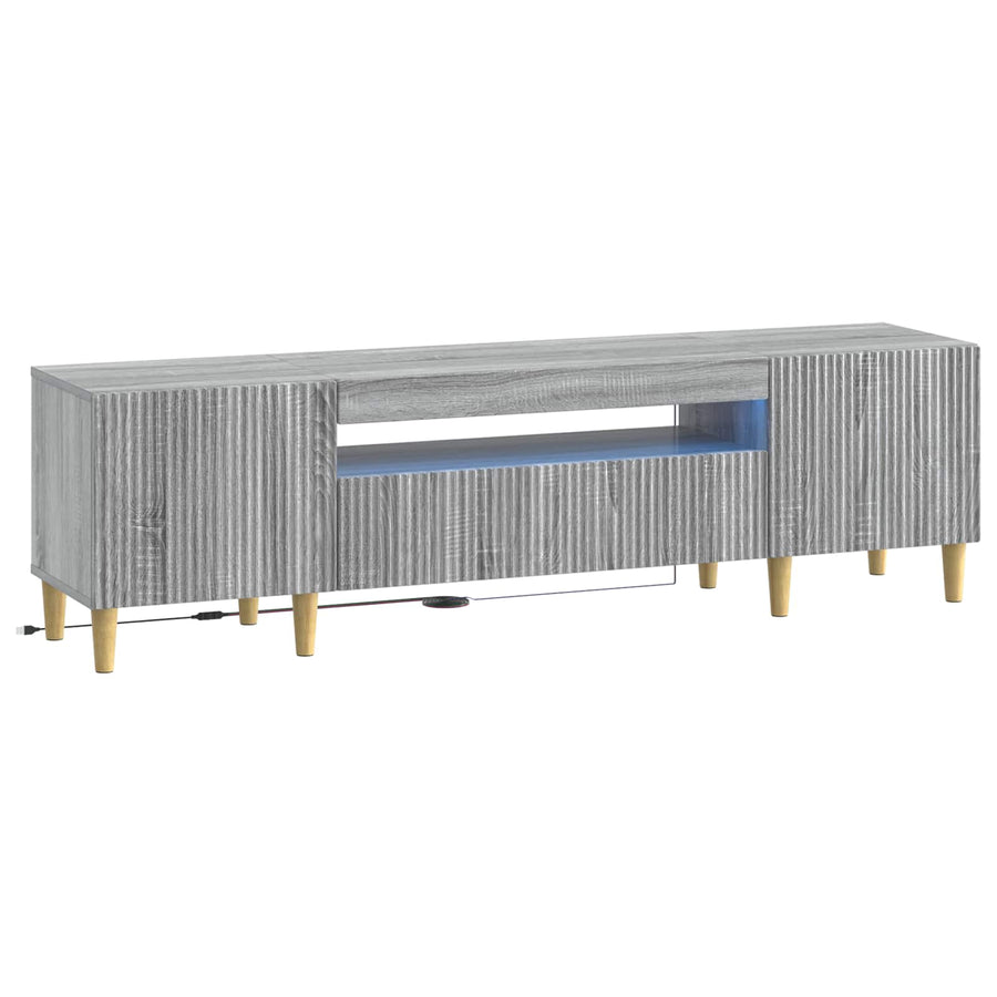 LED tv-meubel Grijs Sonoma Bewerkt hout
