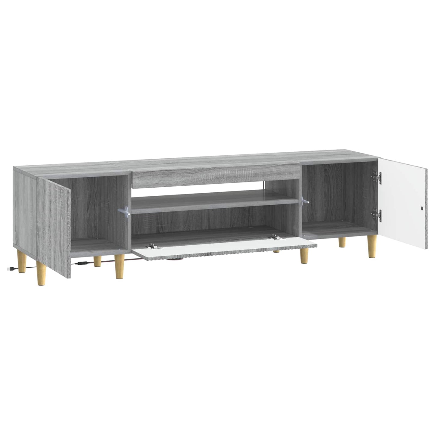 LED tv-meubel Grijs Sonoma Bewerkt hout