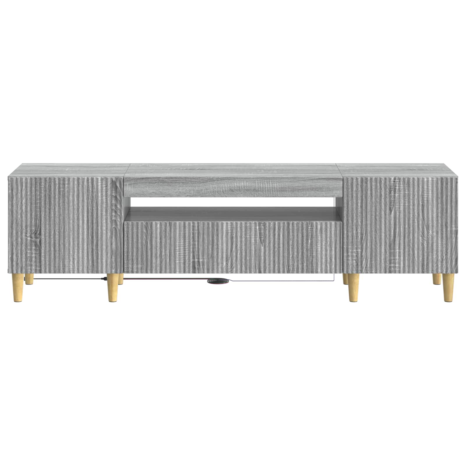 LED tv-meubel Grijs Sonoma Bewerkt hout