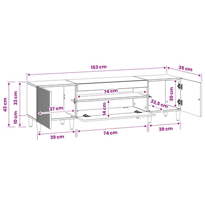 LED tv-meubel Grijs Sonoma Bewerkt hout