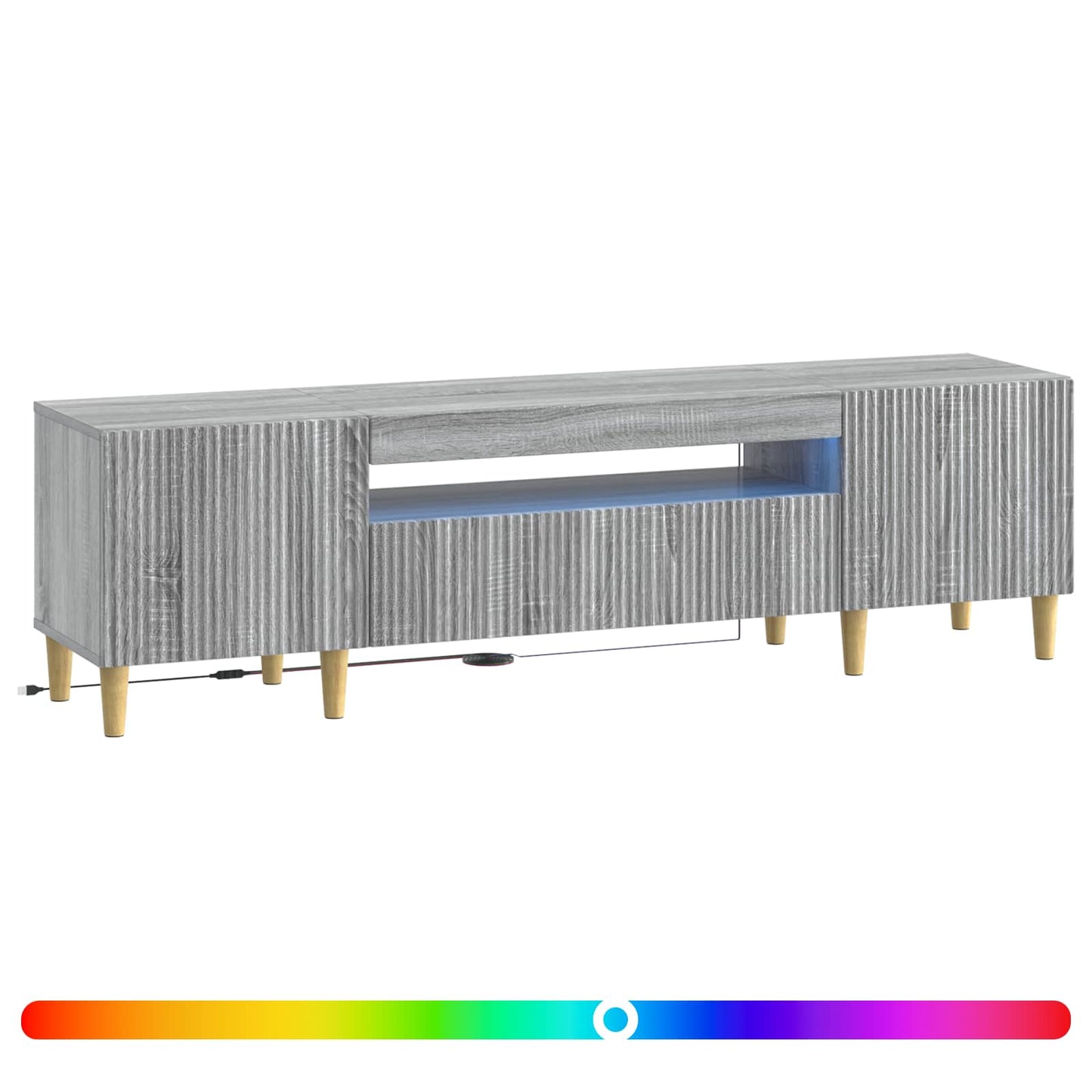 LED tv-meubel Grijs Sonoma Bewerkt hout