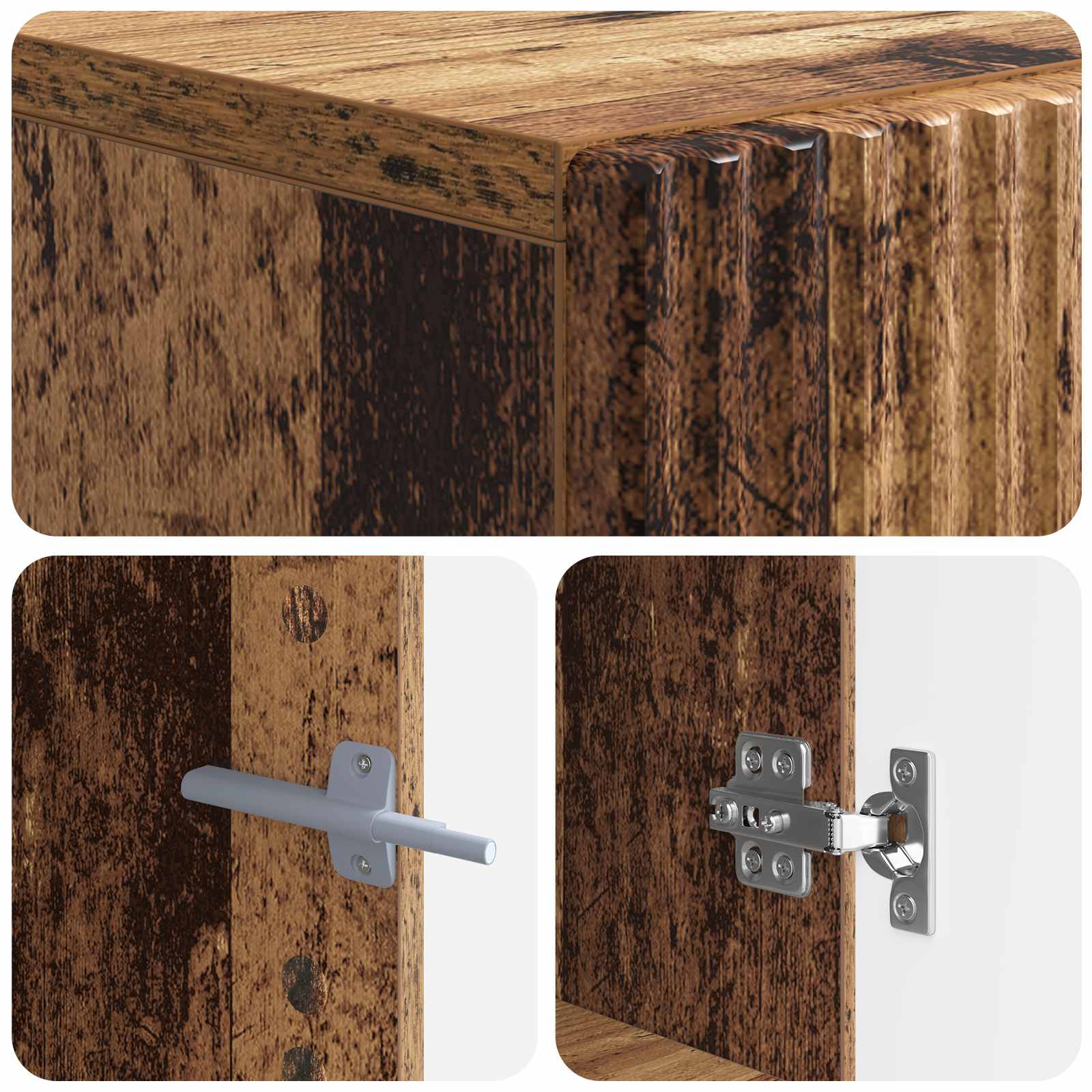 LED tv-meubel Oud hout Bewerkt hout