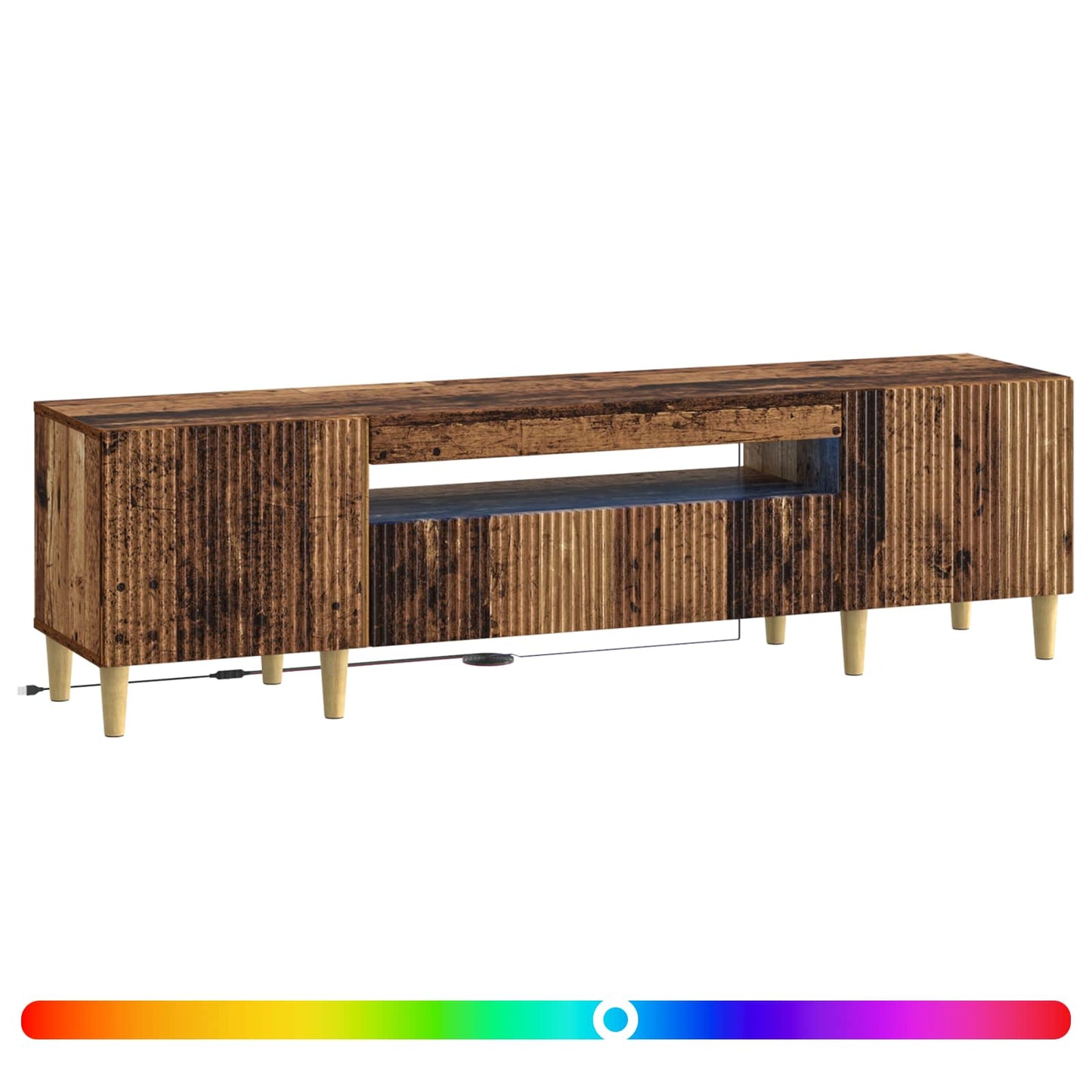 LED tv-meubel Oud hout Bewerkt hout