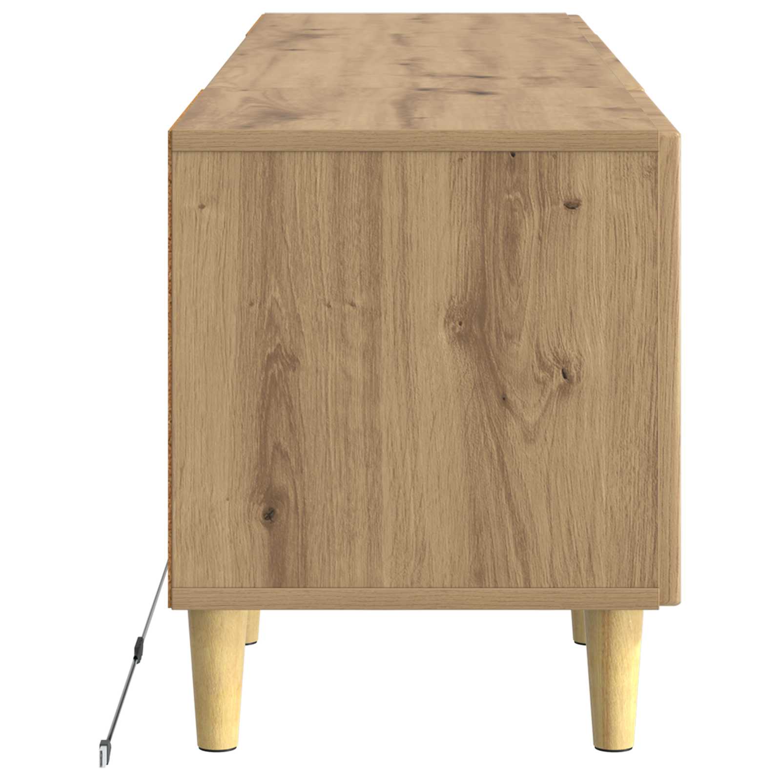 LED tv-meubel Artisanaal eiken Bewerkt hout