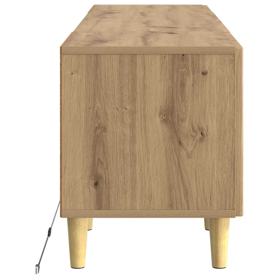 LED tv-meubel Artisanaal eiken Bewerkt hout