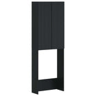 Toiletkast 66x25,5x190 cm zwart bewerkt hout