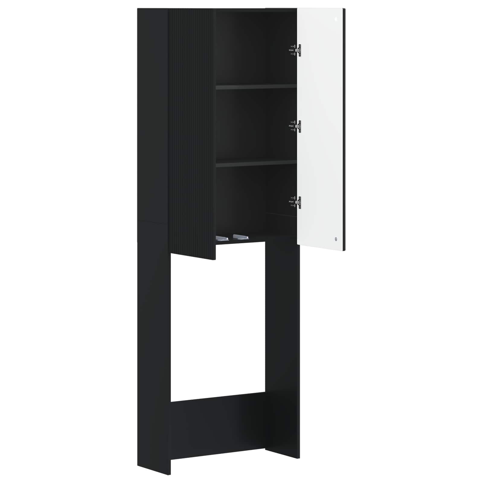 Toiletkast ARNHEM Zwart 66 x 25,5 x 190 cm Bewerkt hout