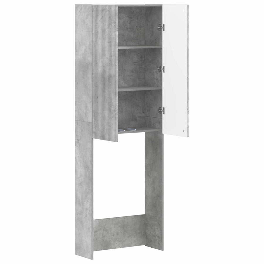 Toiletkast ARNHEM Betongrijs 66 x 25,5 x 190 cm Bewerkt hout