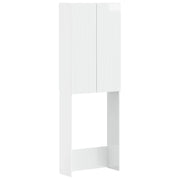 Toiletkast 66x25,5x190 cm hoogglans wit bewerkt hout