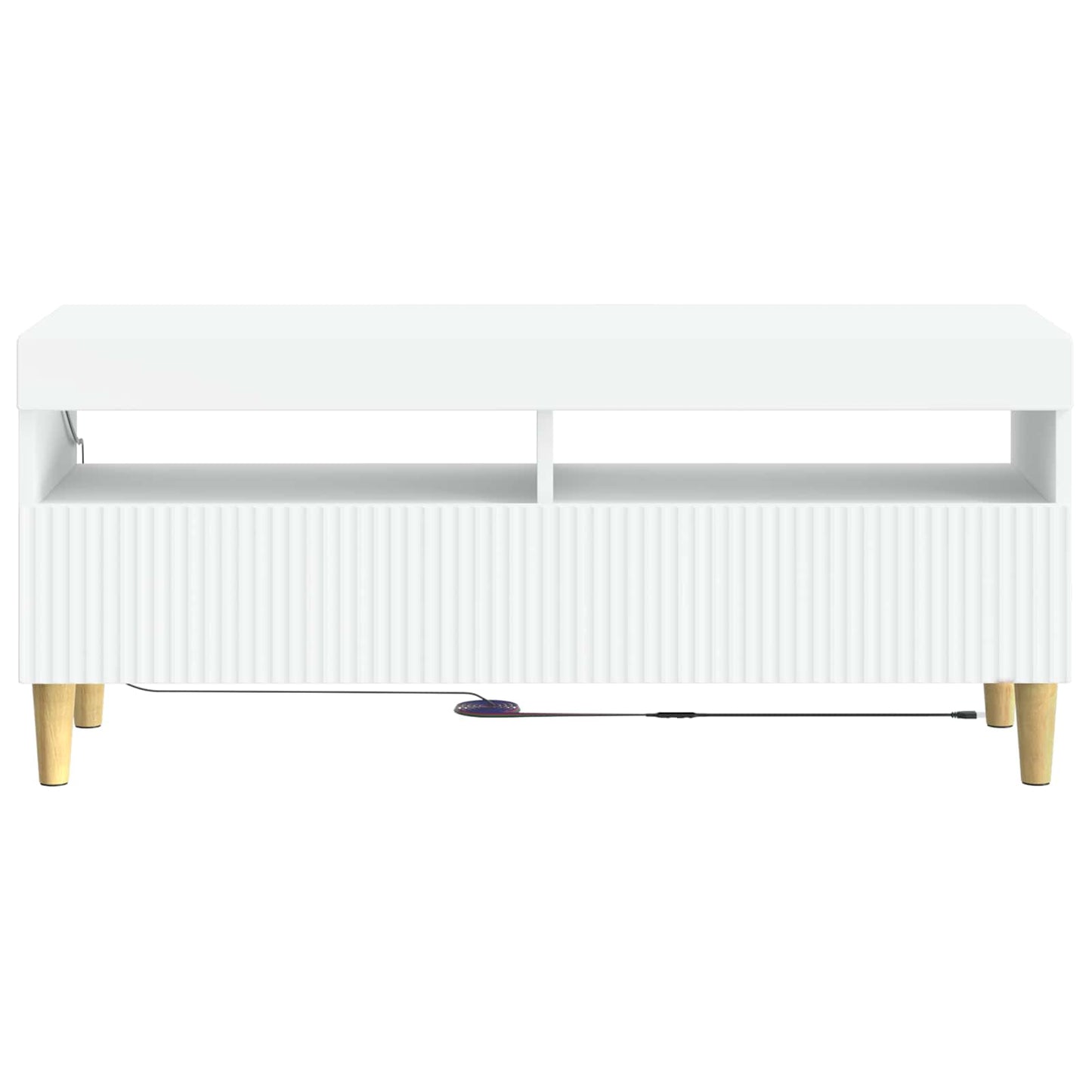 LED tv-meubel Wit Bewerkt hout