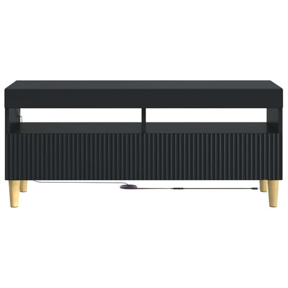 LED tv-meubel Zwart Bewerkt hout